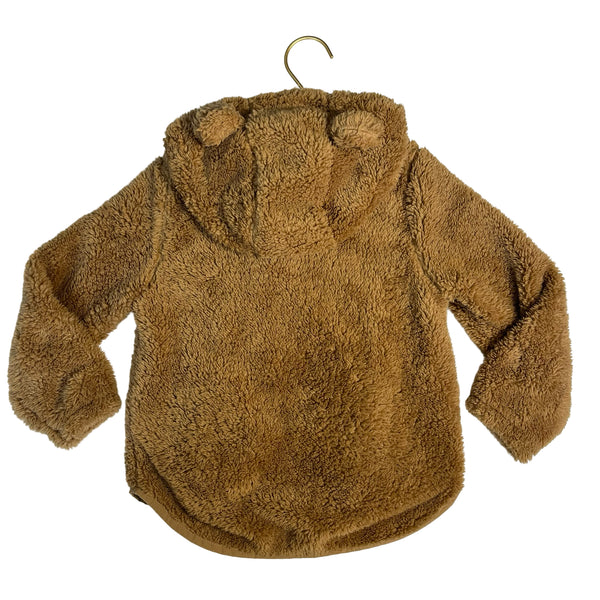 Old Navy Nutmeg Brown Zip Hooded Fleece Jacket - Size 5