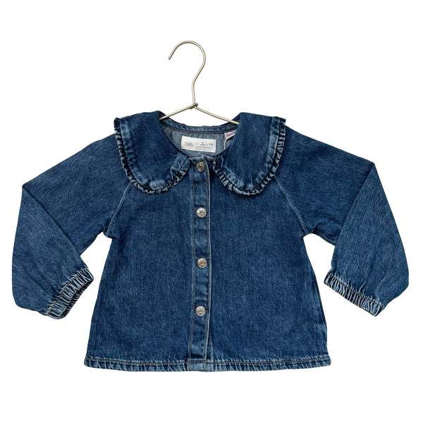 Zara Denim Button Down Blouse - Size 5