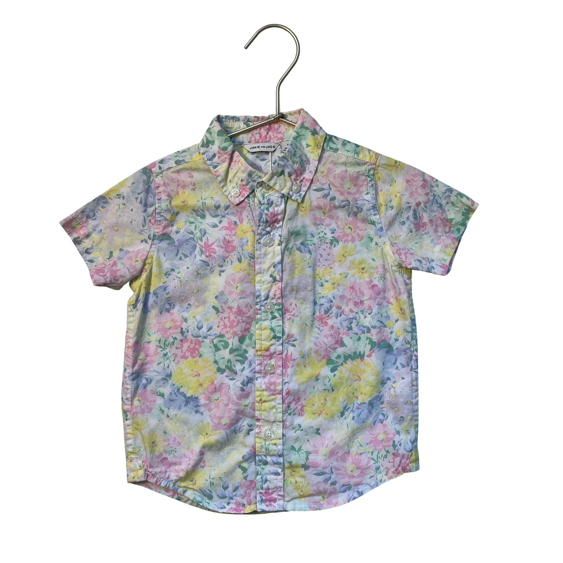 Janie and Jack Pastel Floral Button Down Shirt - Size 2T