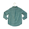 Janie and Jack Green Linen-Cotton Button Down Shirt - Size 3