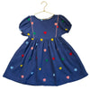 Mini Boden Navy Cotton Gauze Heart Applique Dress - Size 6-7Y