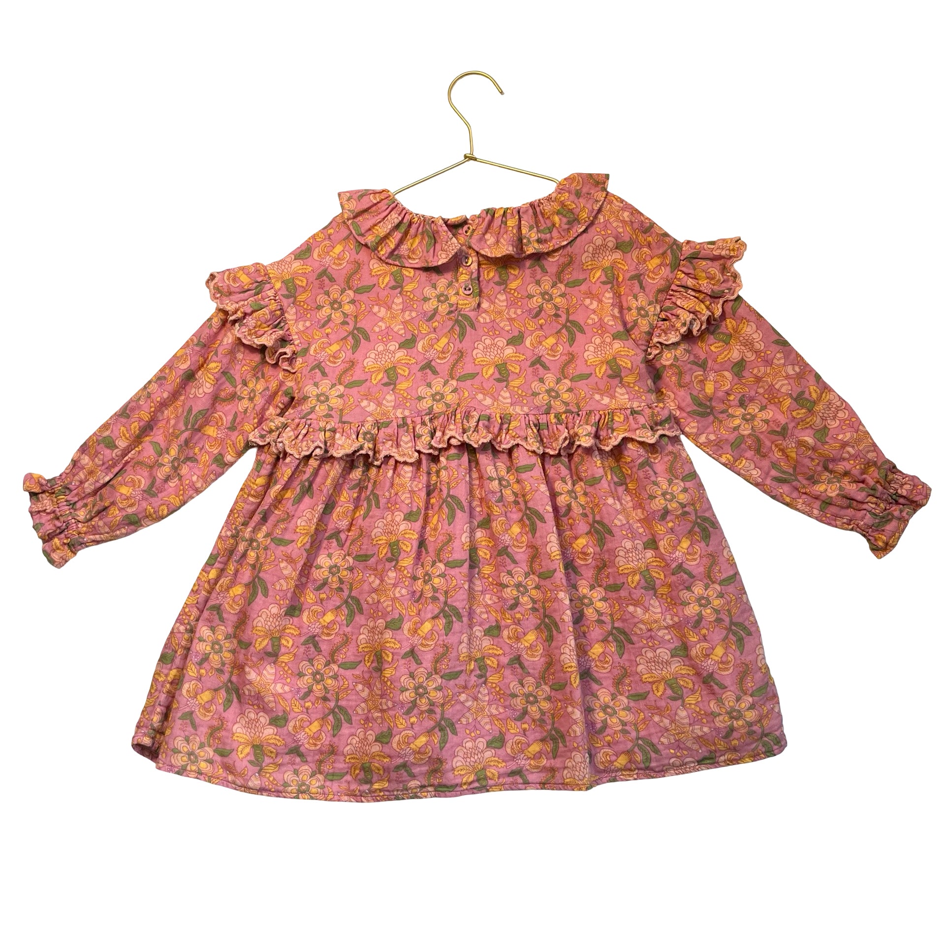 Louise Misha Pink Floral Dress - Size 6Y