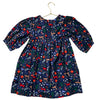 Hanna Andersson Navy Christmas Print Flannel Dress - Size 6-7