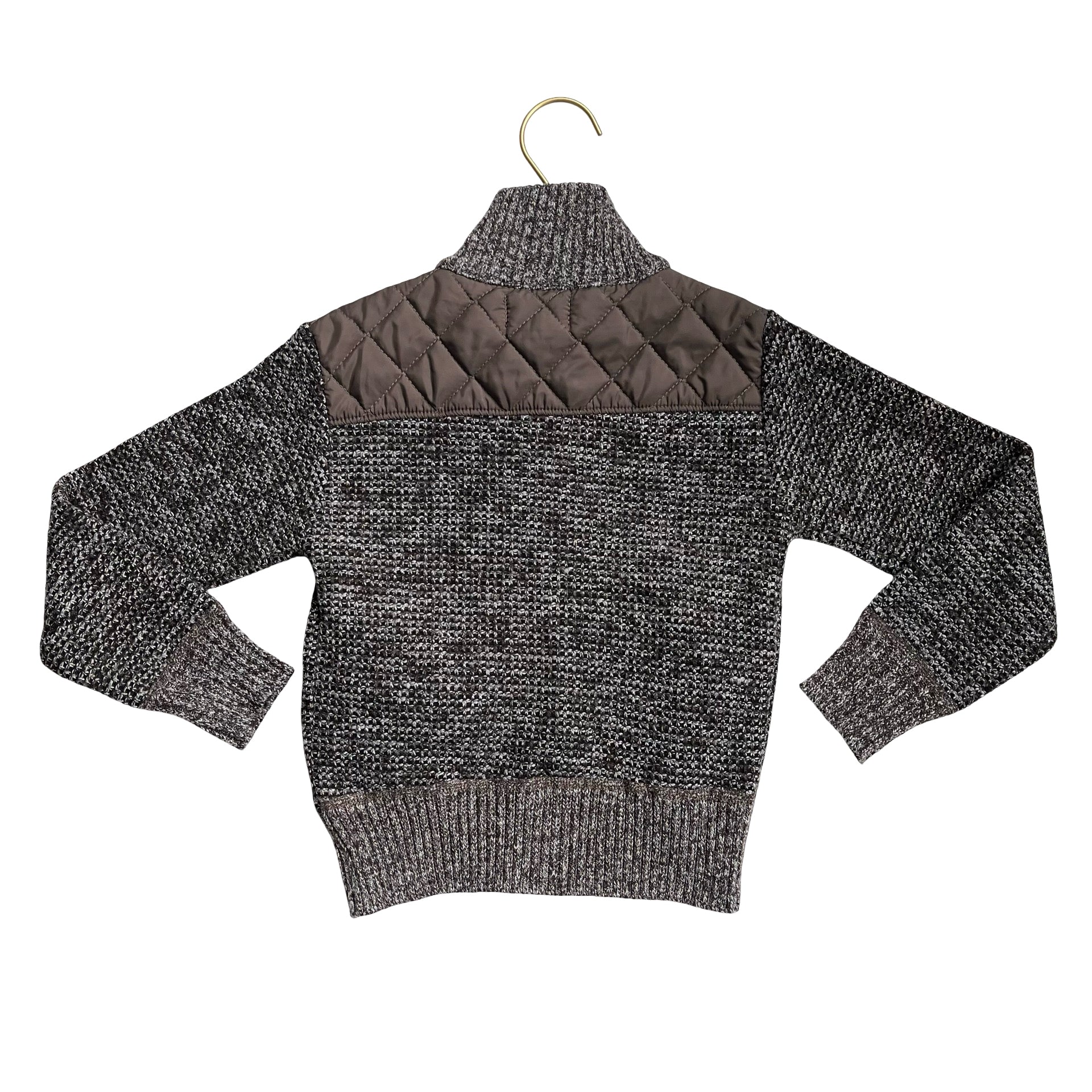 Gioberti Brown Heather & Quilted Zip-Up Cardigan Sweater - Size 5