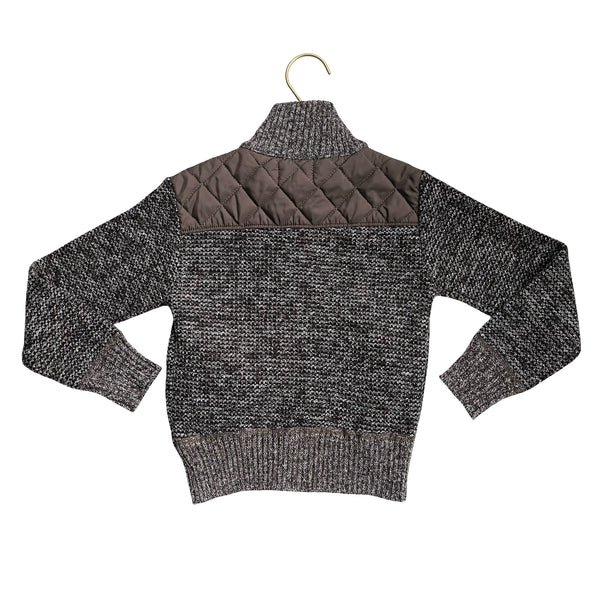 Gioberti Brown Heather & Quilted Zip-Up Cardigan Sweater - Size 5