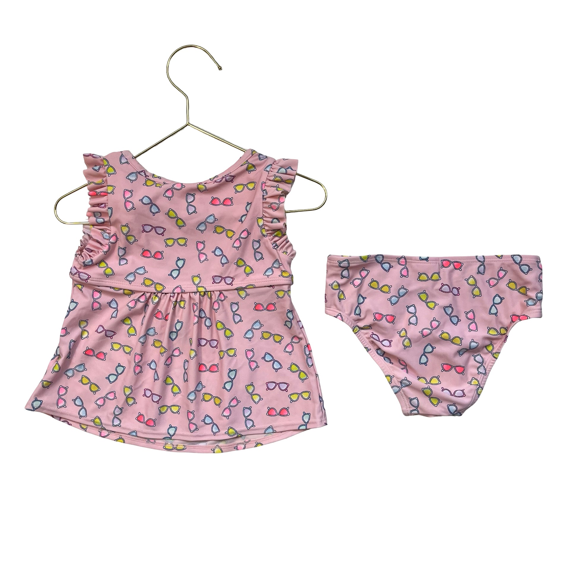 Baby Gap Pink Sunglass Print 2 Piece Tankini Swim Suit - Size 4