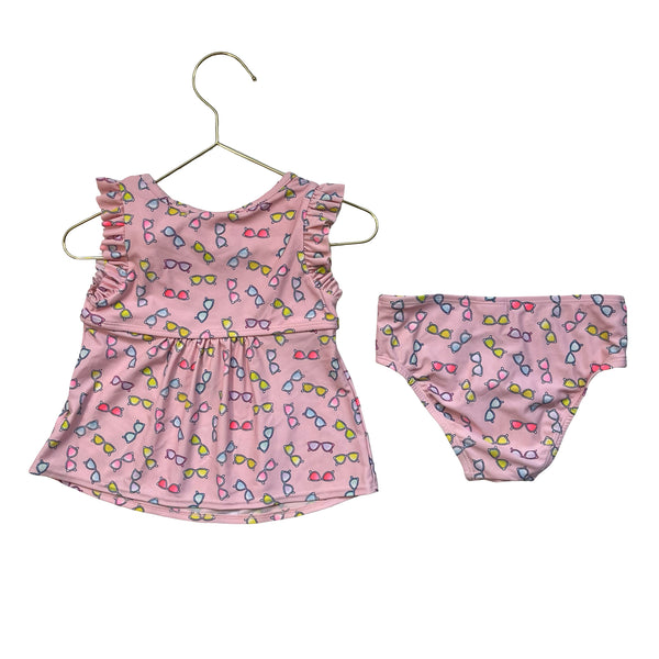 Baby Gap Pink Sunglass Print 2 Piece Tankini Swim Suit - Size 4