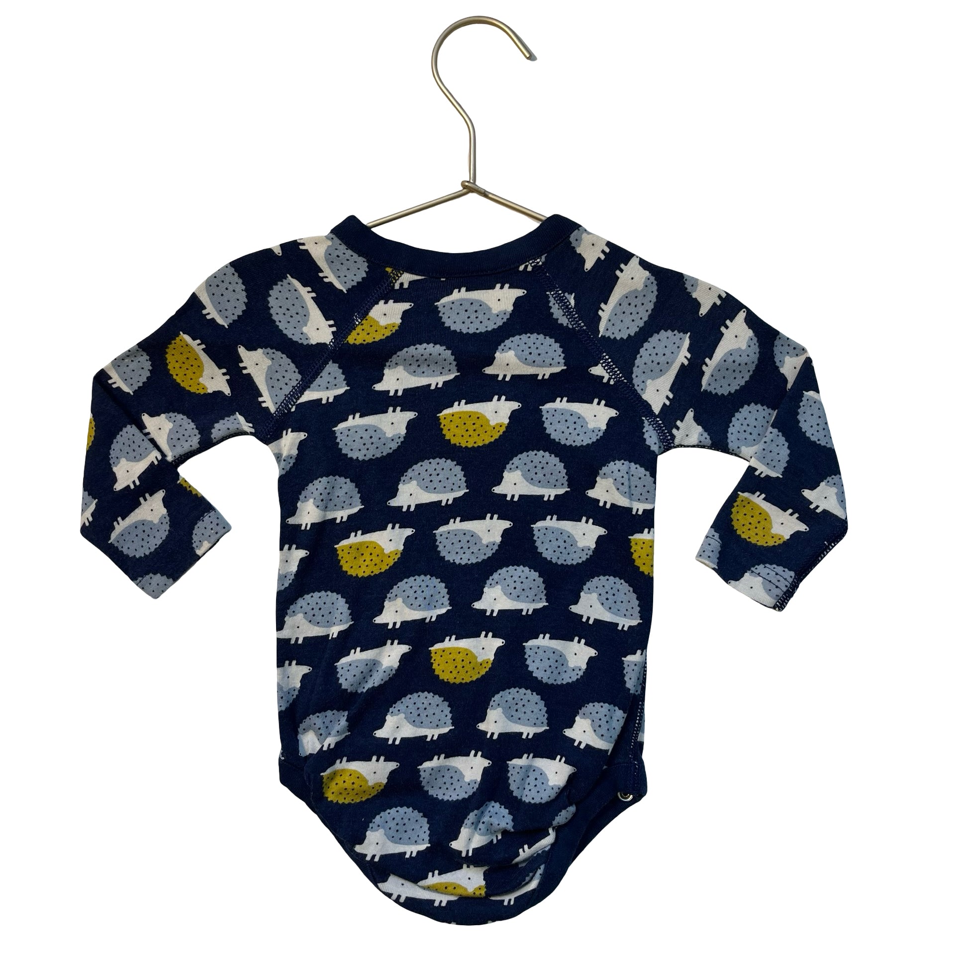 Hanna Andersson Navy Hedgehog Print Onesie Bodysuit - Size 6-12 Mo