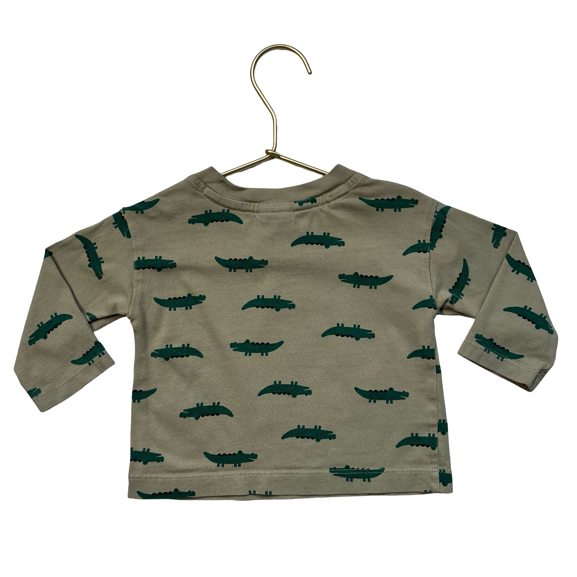 Hanna Andersson Green Crocodile Print Shirt - Size 6-12 Mo