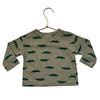 Hanna Andersson Green Crocodile Print Shirt - Size 6-12 Mo
