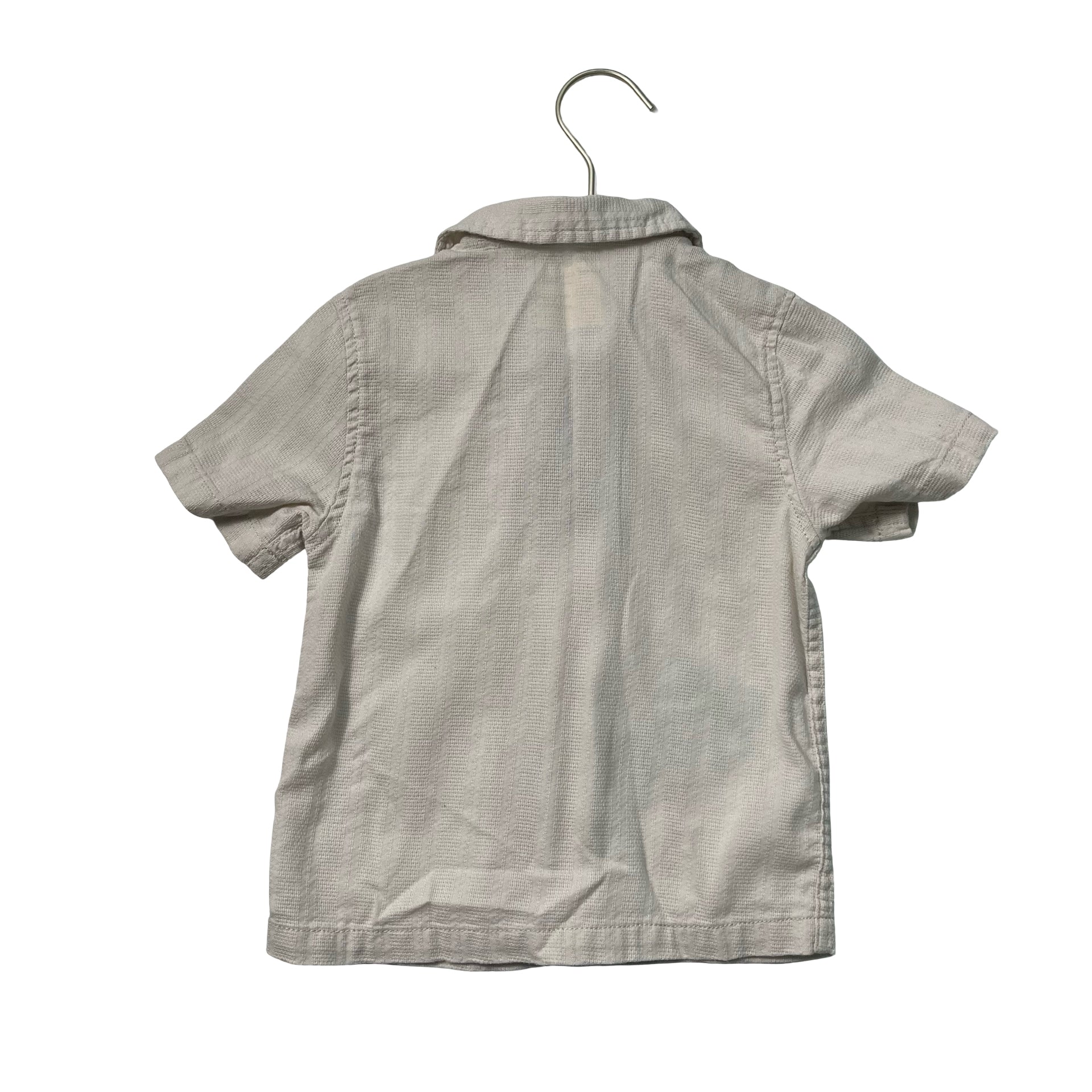 Cat & Jack Tan Embroidered Bird & Palm Tree Button Down Shirt - Size 4T