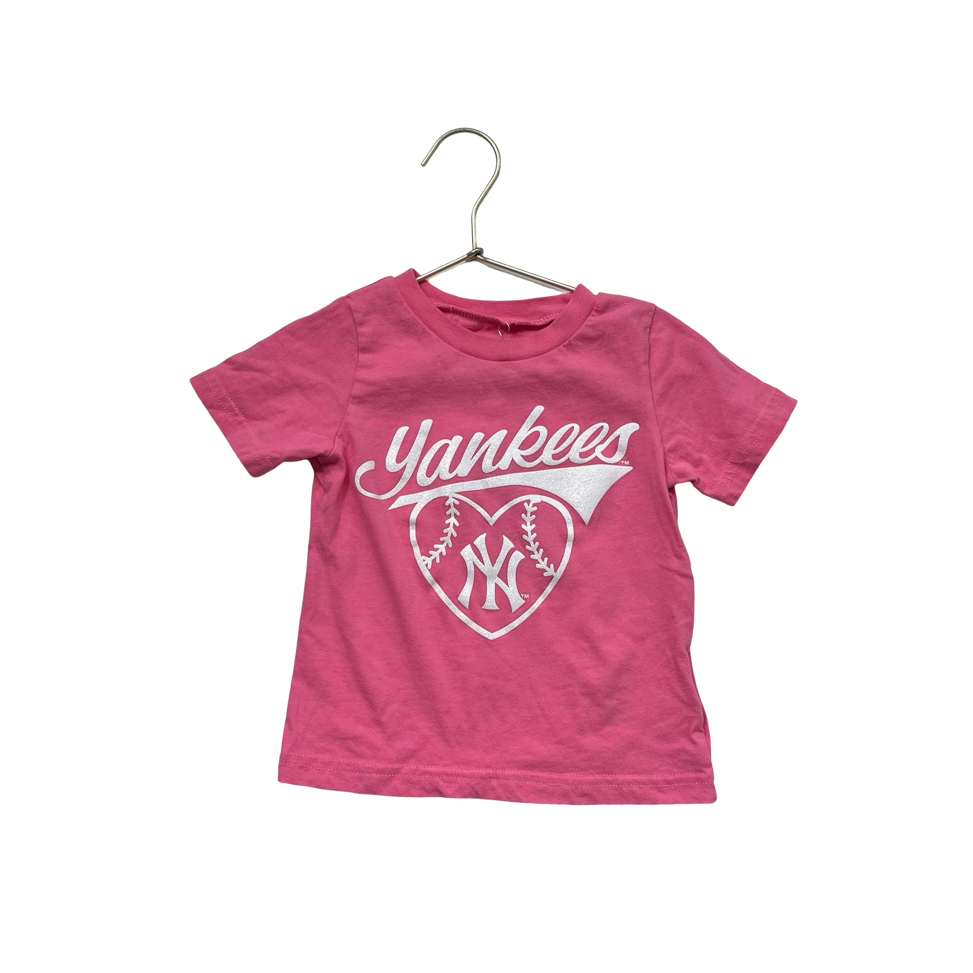 Genuine Merchandise New York Yankees Pink Glitter T-Shirt - Size 2T