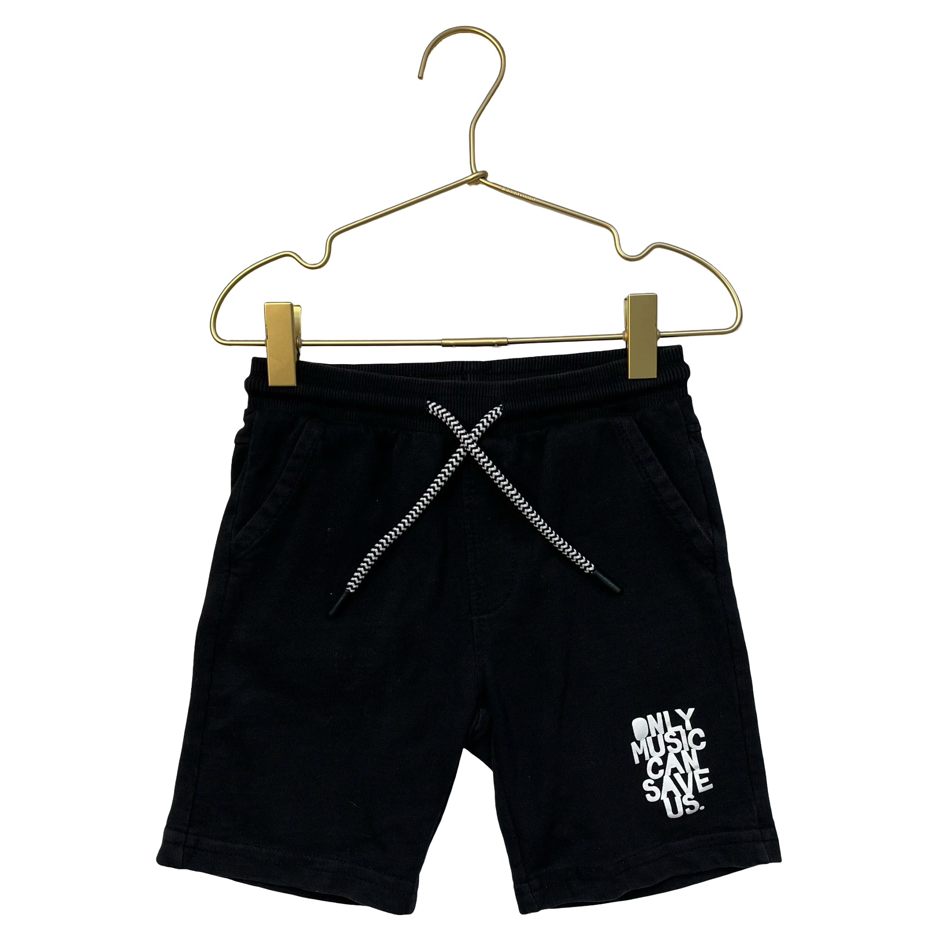 Coccodrillo Black 'Only Music Saves Us' Shorts - Size 6Y
