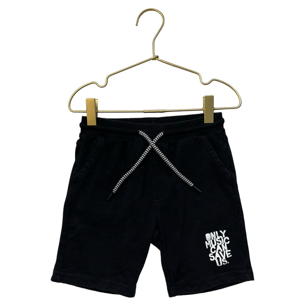 Coccodrillo Black 'Only Music Saves Us' Shorts - Size 6Y