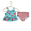 Carter's Teal Fruit & Striped Print 2 Piece Swim Suit - Size 18 Months