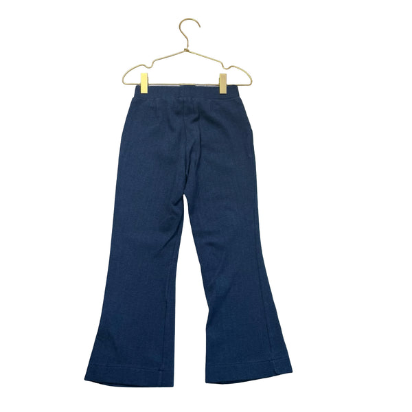 Monnalisa Navy Herringbone Flare Pants - Size 8