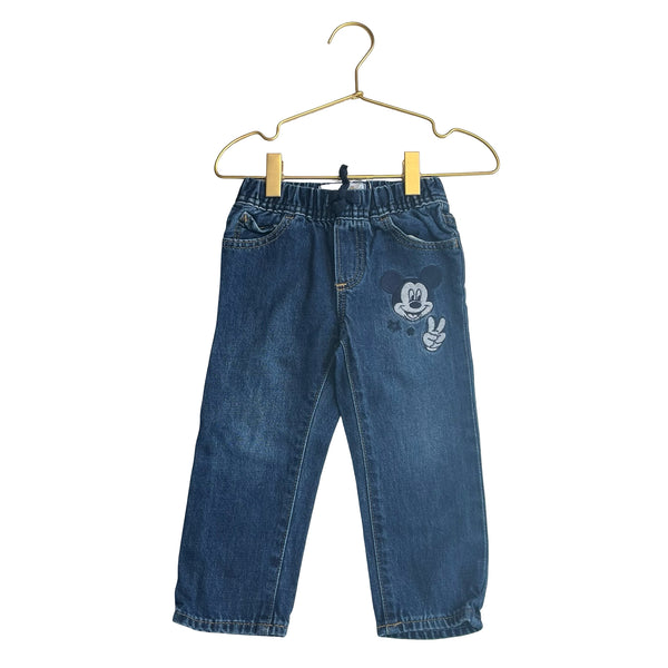 Baby Gap x Disney Slim Mickey Mouse Denim Jeans - Size 2
