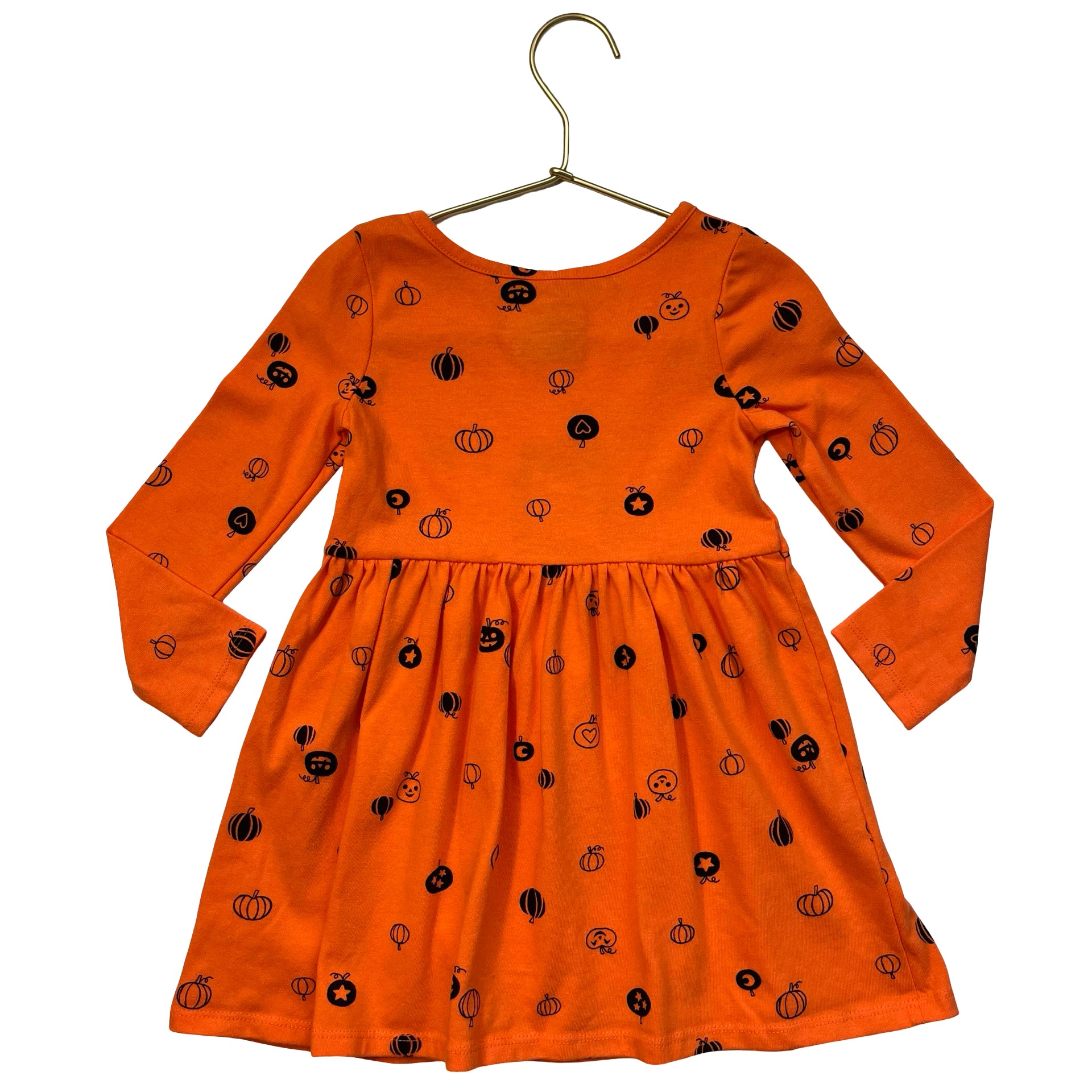 Cat & Jack Orange Pumpkin Print Dress - Size 3T
