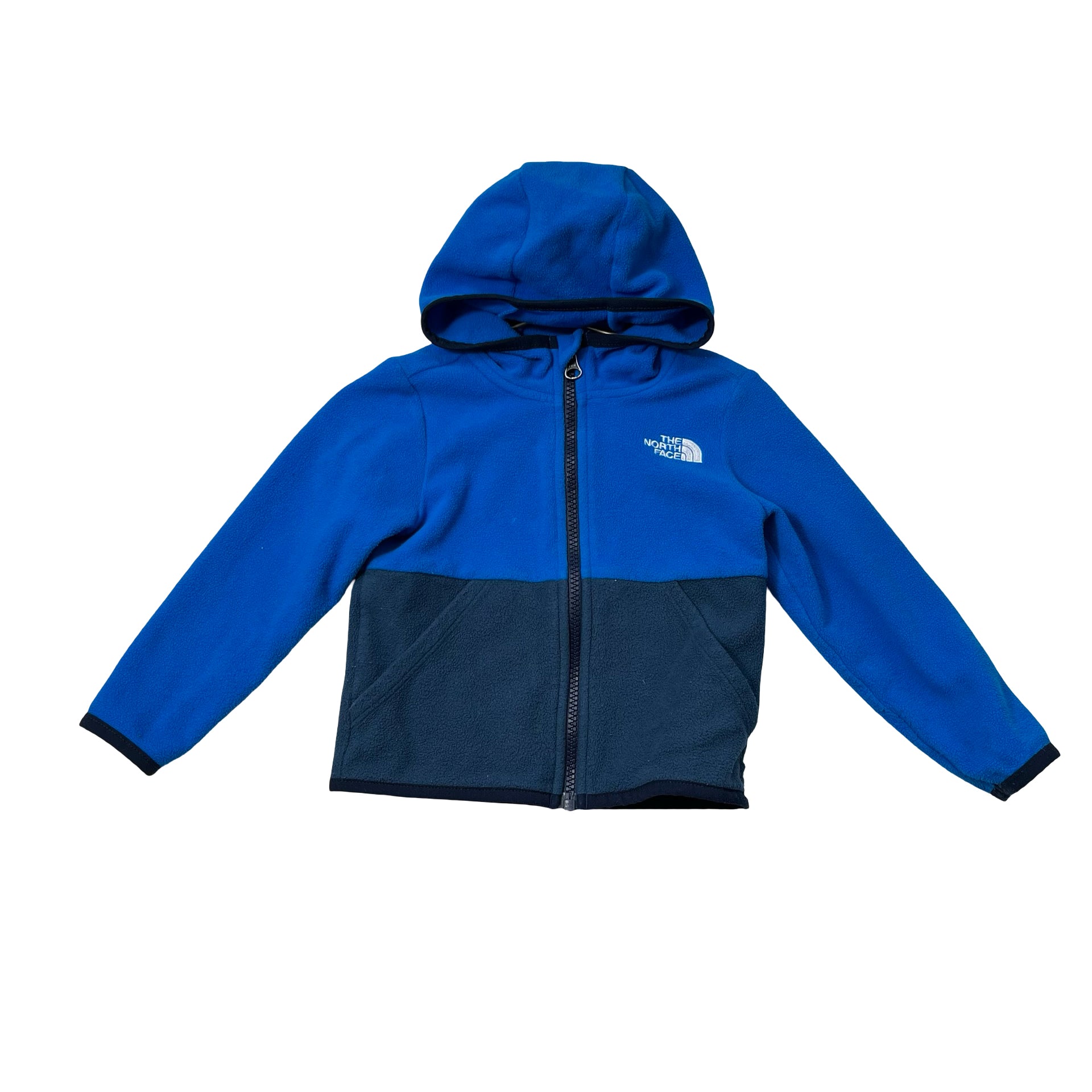 North Face Blue & Navy Fleece Hooded Jacket - Size 2T