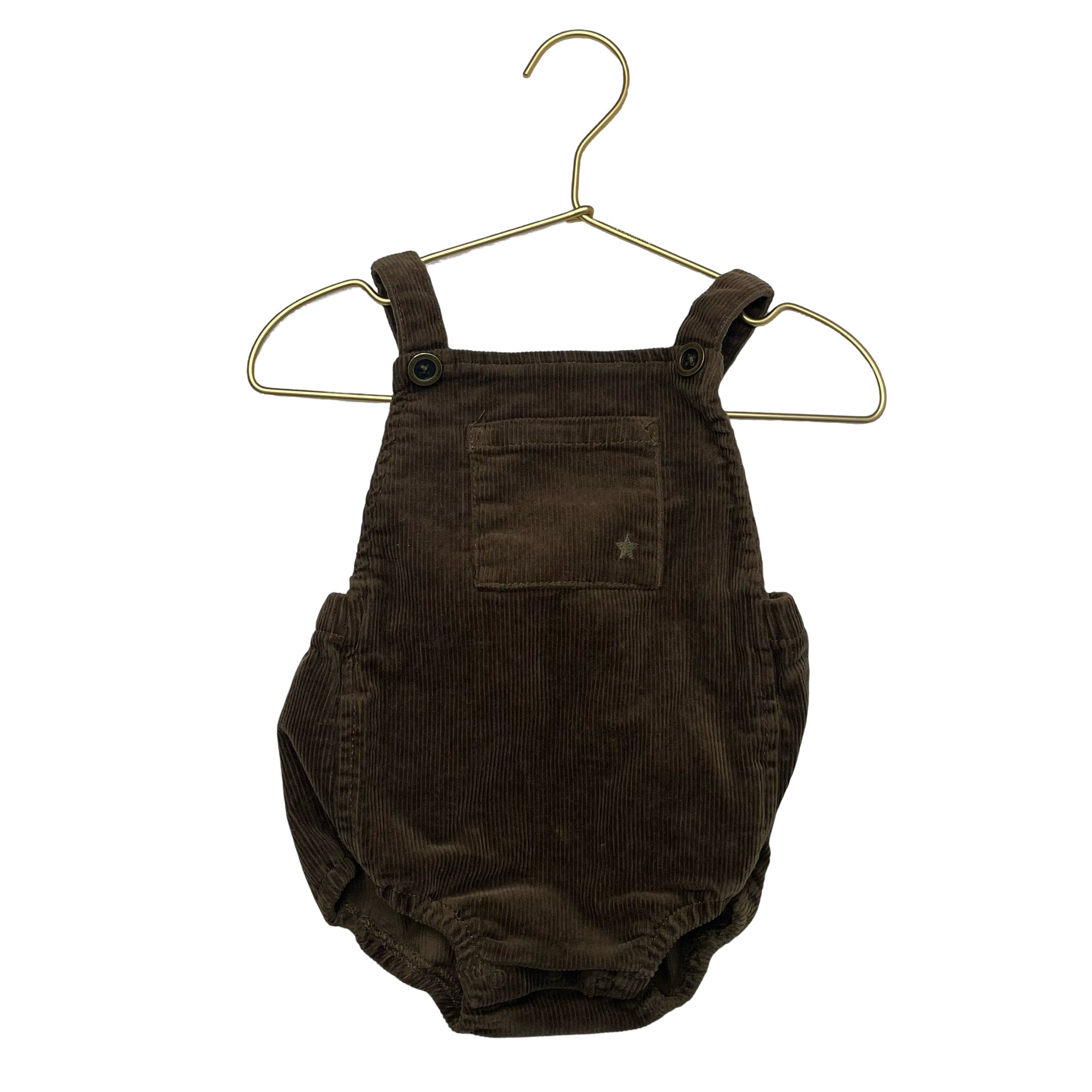 Jamie Kay Olive Corduroy Overall Bubble Romper - Size 1Y