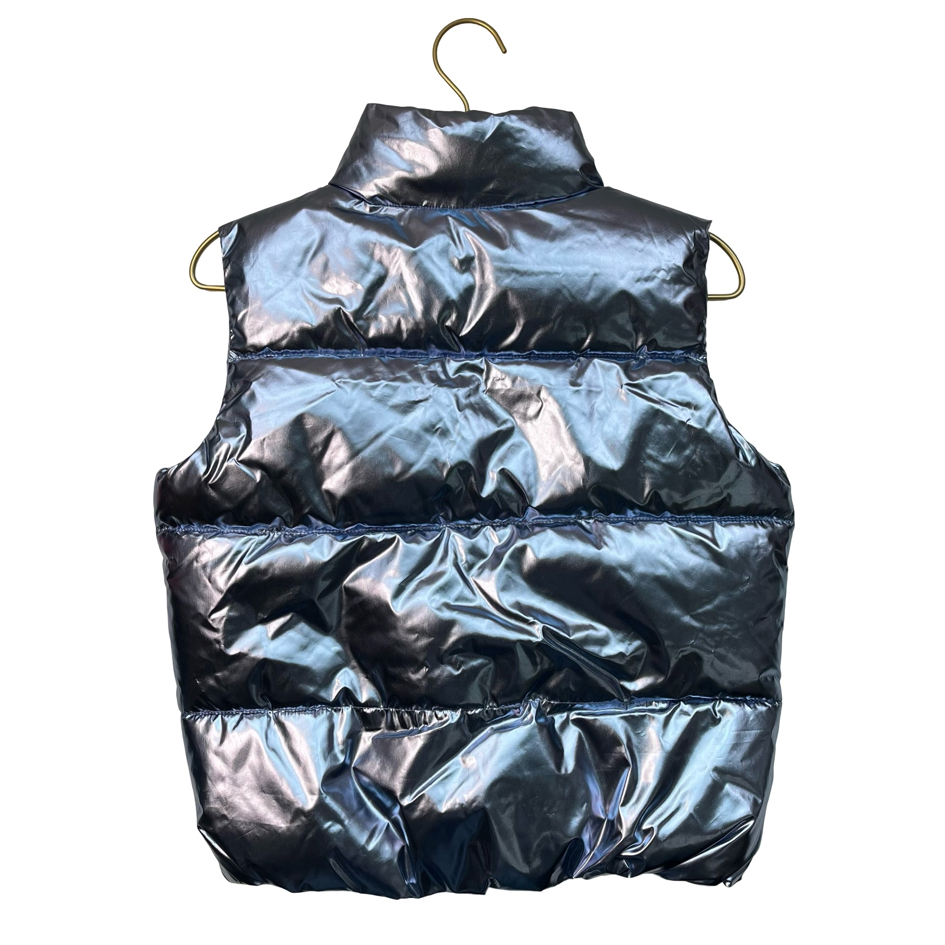 Old Navy Metallic Periwinkle Blue Puffer Vest - Size L 10-12