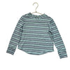 Hanna Andersson Mint Green, Navy, White Striped Shirt - Size 4