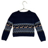 Sergent Major Navy Dog & Heart Pattern Cardigan Sweater - Size 4A