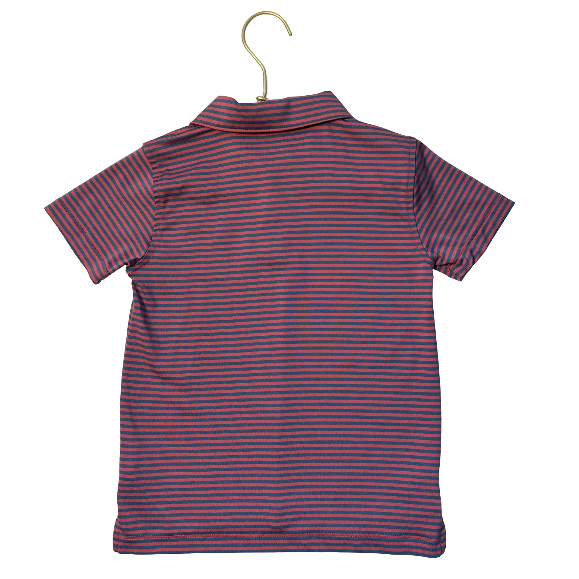 Crewcuts Performance Blue & Rose Striped Polo Shirt - Size XS 4-5