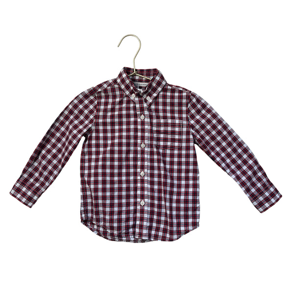 Janie and Jack Navy, Red, White Plaid Button Down - Size 2T