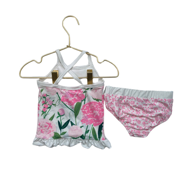 Sweet Honey Pink Floral Tankini - Size 2T