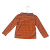 Misha & Puff Orange Pattern Tie-Collar Top - Size 4Y