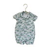 Janie and Jack White & Green Palm Tree Print Button Down Romper - Size 3-6 Mo