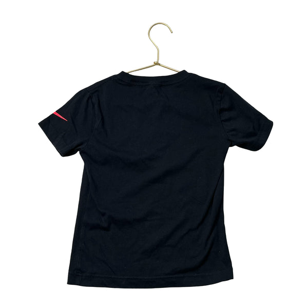 Nike Black & Neon Coral Logo Tee - Size 6
