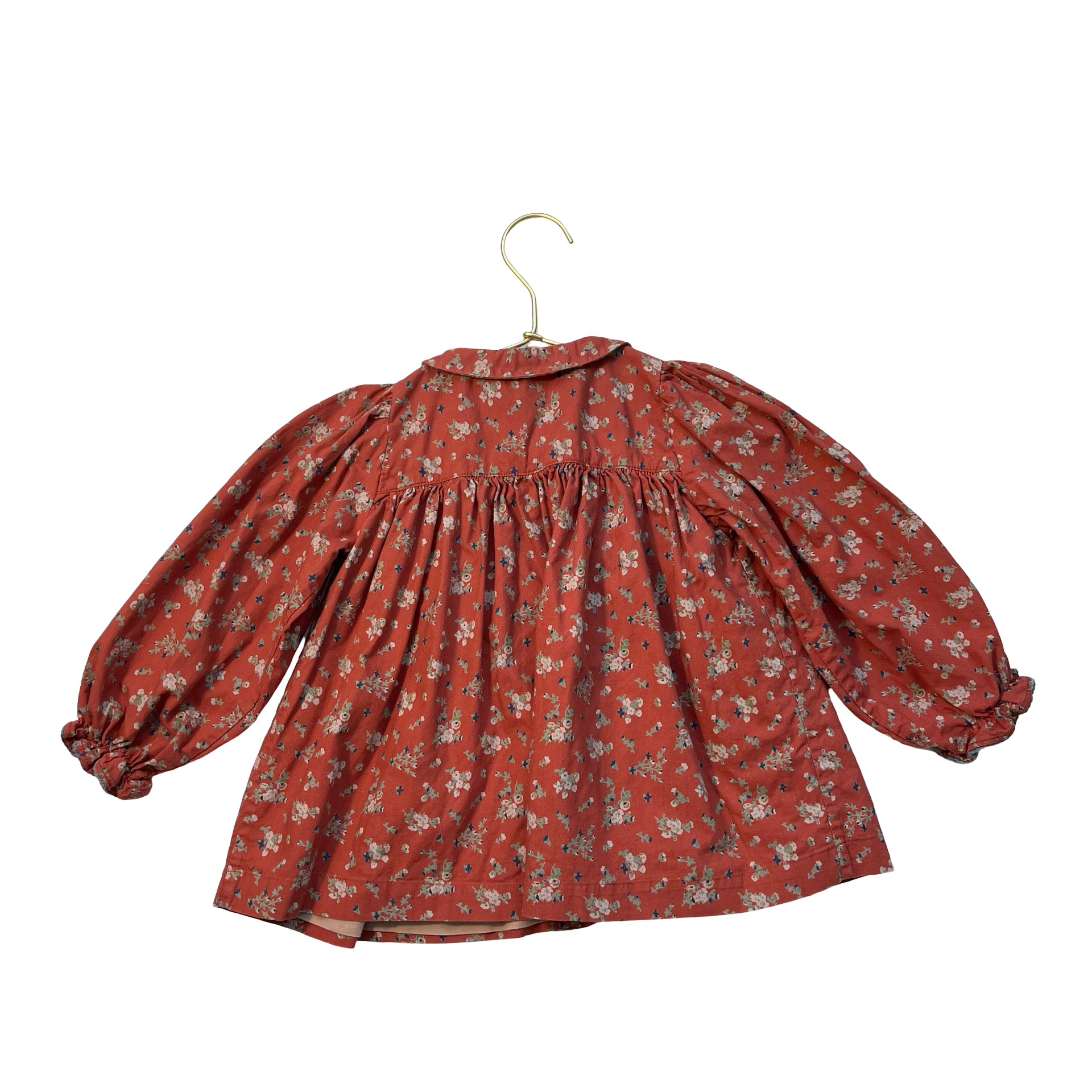 Little Cotton Clothes Rust Floral Blouse - Size 3-4