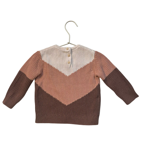 H&M Ivory, Tan, Brown Cotton Sweater - Size 12 Mo