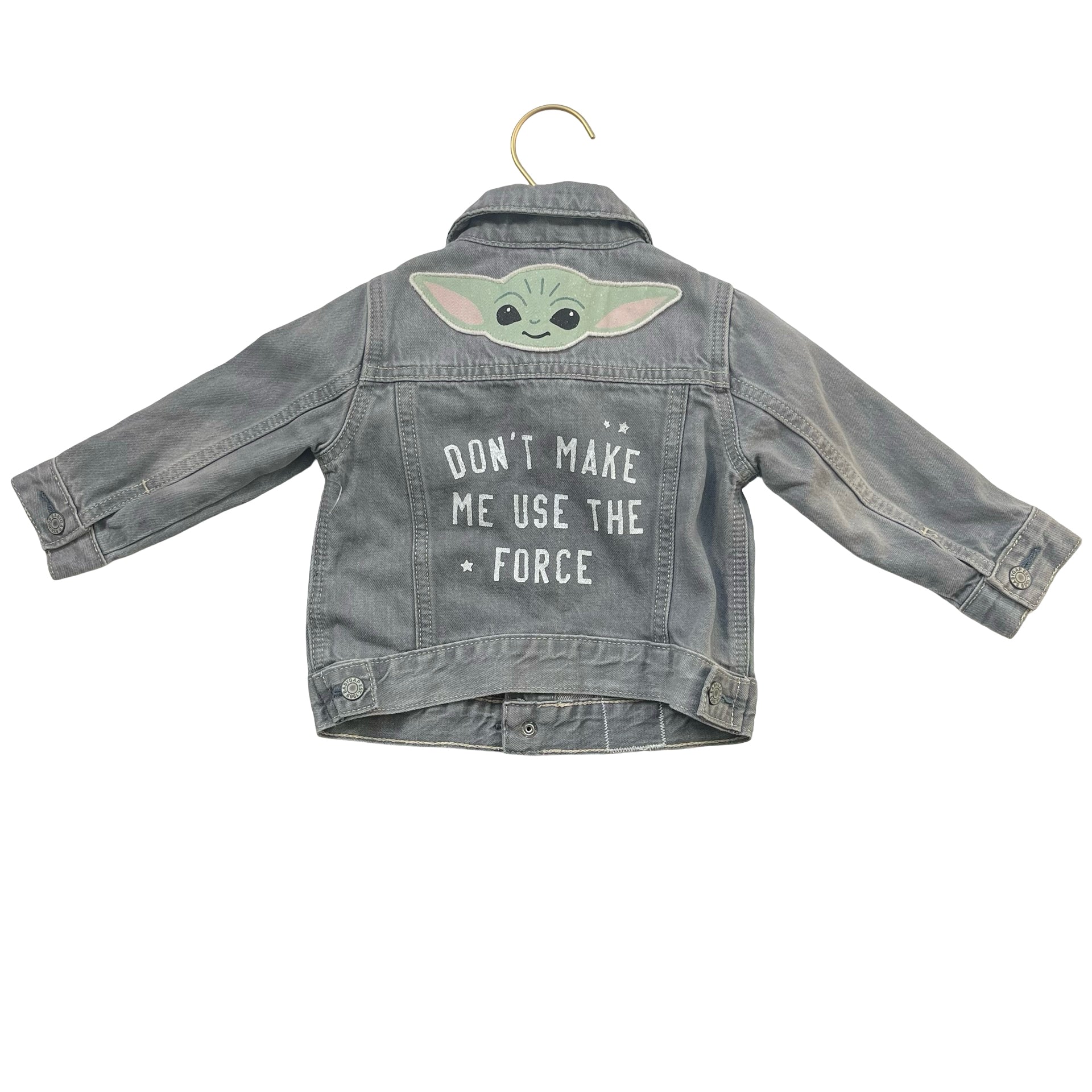 Baby Gap x Star Wars Gray Denim Baby Yoda Jean Jacket - Size 12-18 Mo