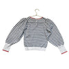 Janie and Jack White & Navy Striped Cotton Sweater - Size 8