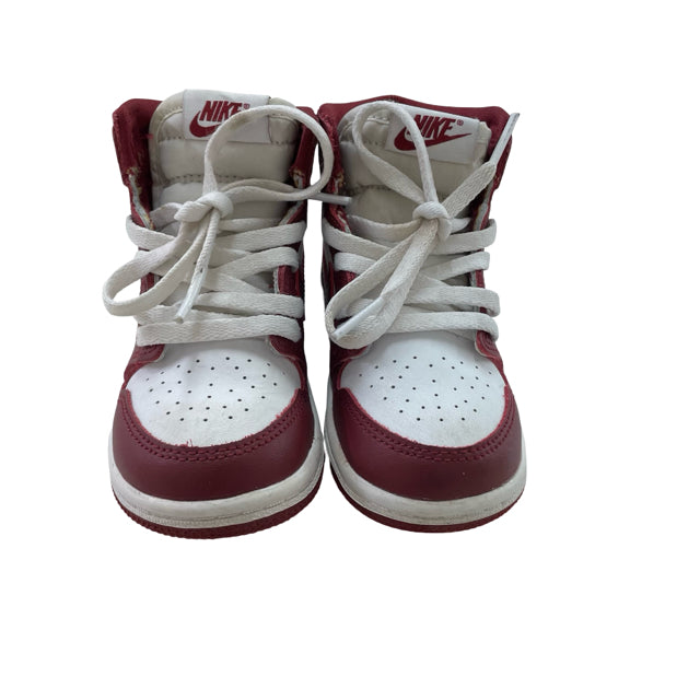 Nike Air Jordan Burgundy & White High Top Sneakers - Size 8C