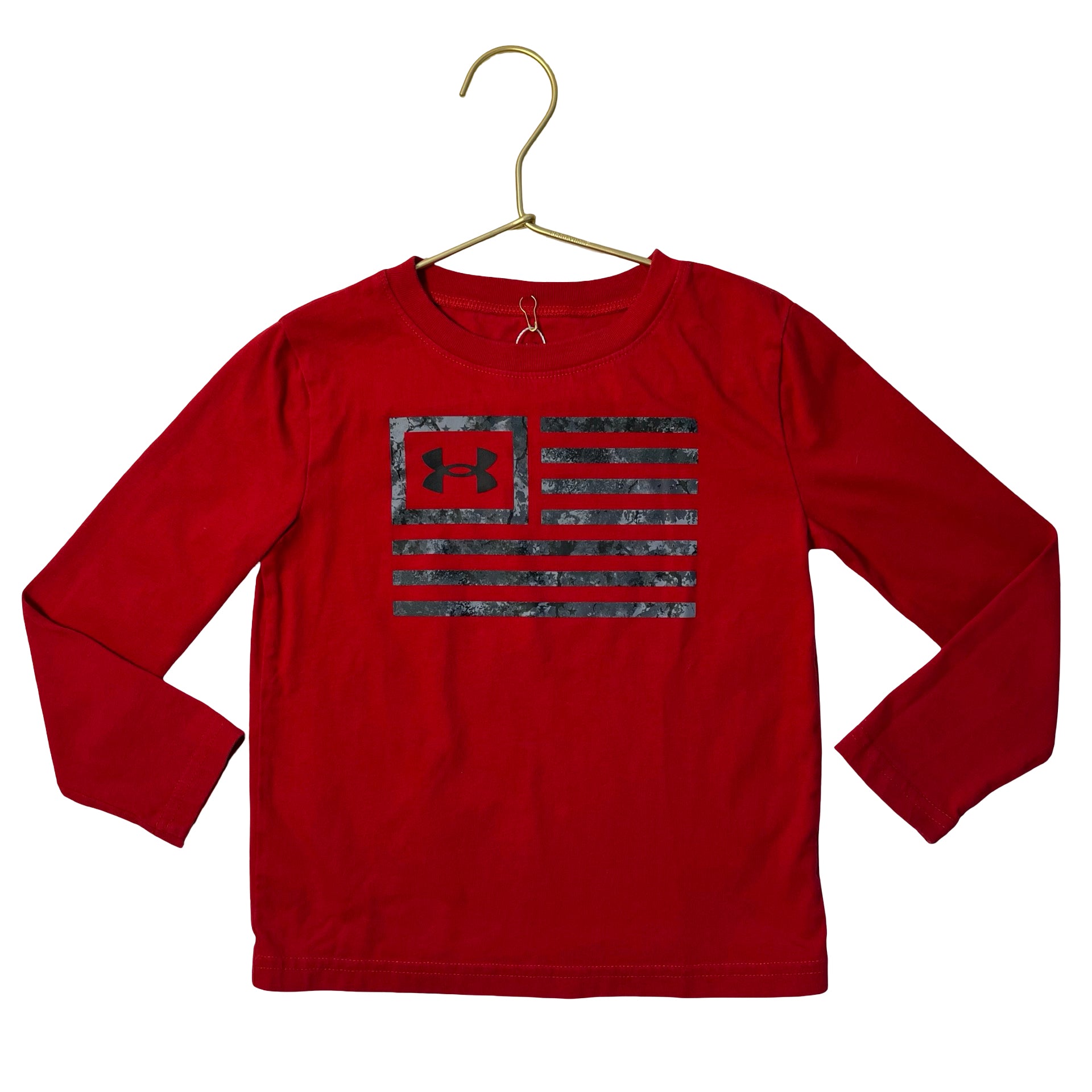 Under Armour Red & Gray Flag Shirt - Size 4