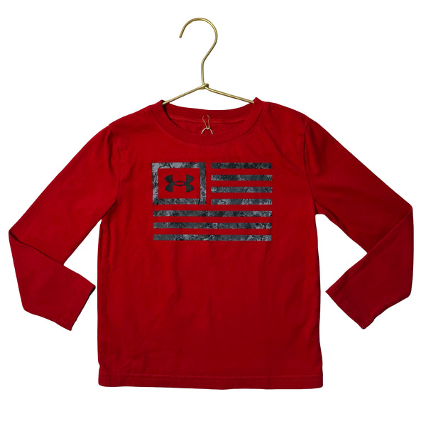 Under Armour Red & Gray Flag Shirt - Size 4