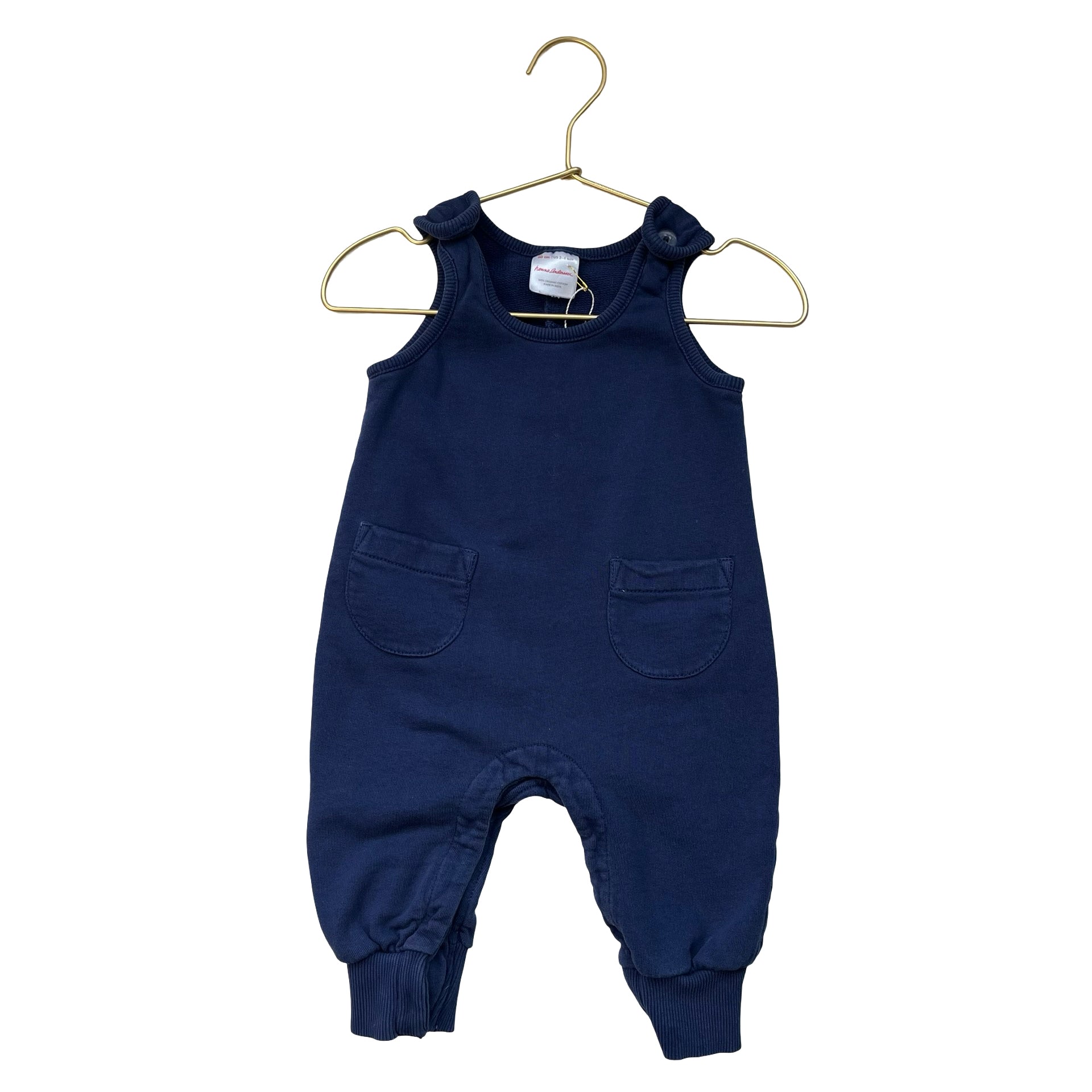 Hanna Andersson Navy One-Piece Overall - Size 3-6 Mo
