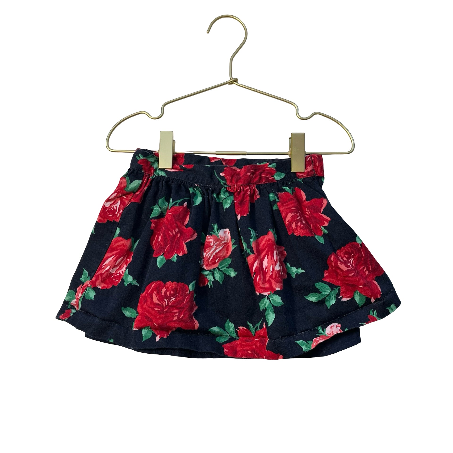 Janie and Jack Navy & Red Rose Print Skirt - Size 2T