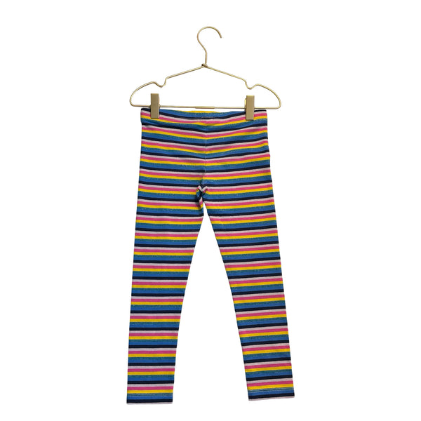 Tucker & Tate Multi-Color Striped Metallic Leggings - Size 5