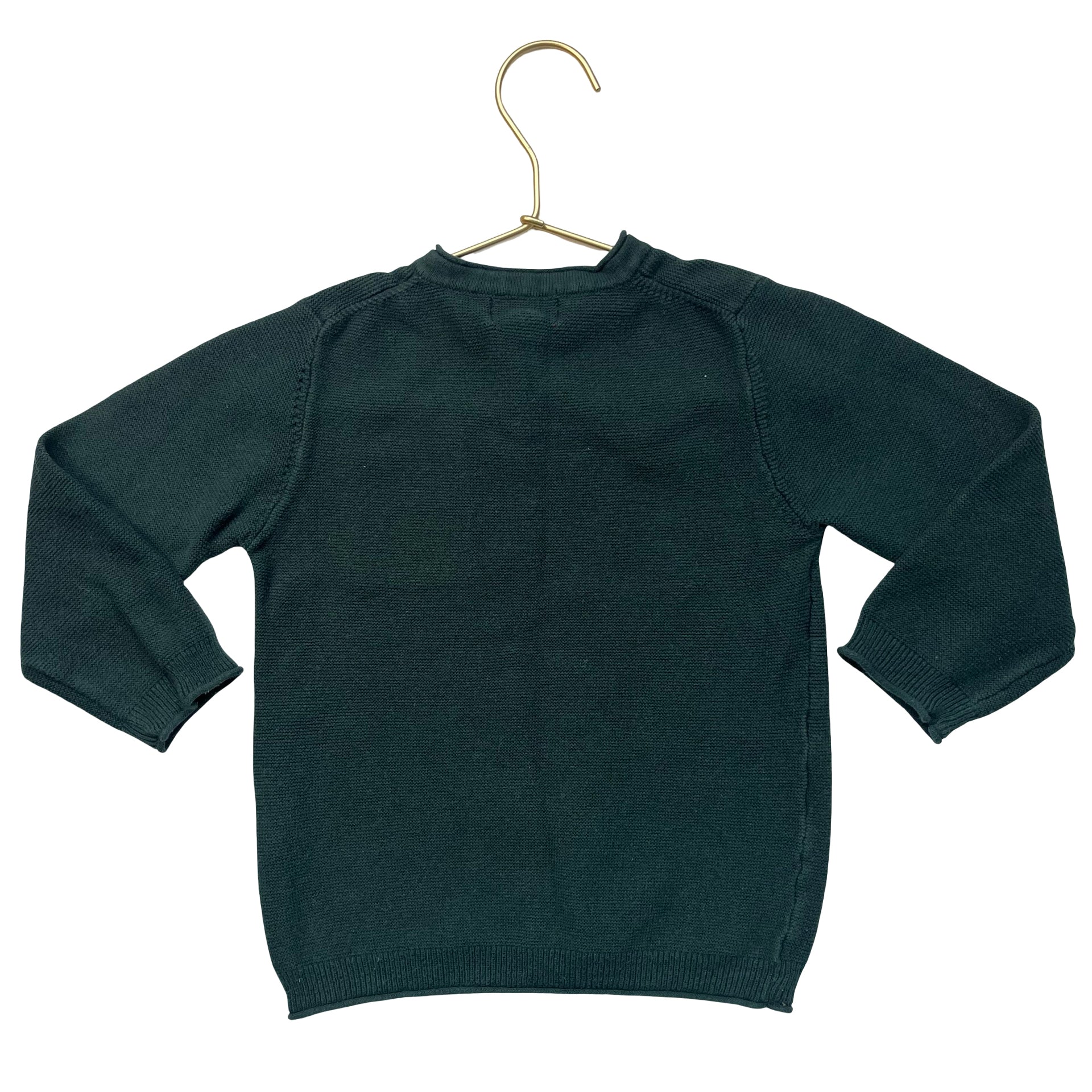 Me & Henry Green Cotton Henley Sweater - Size 3-4