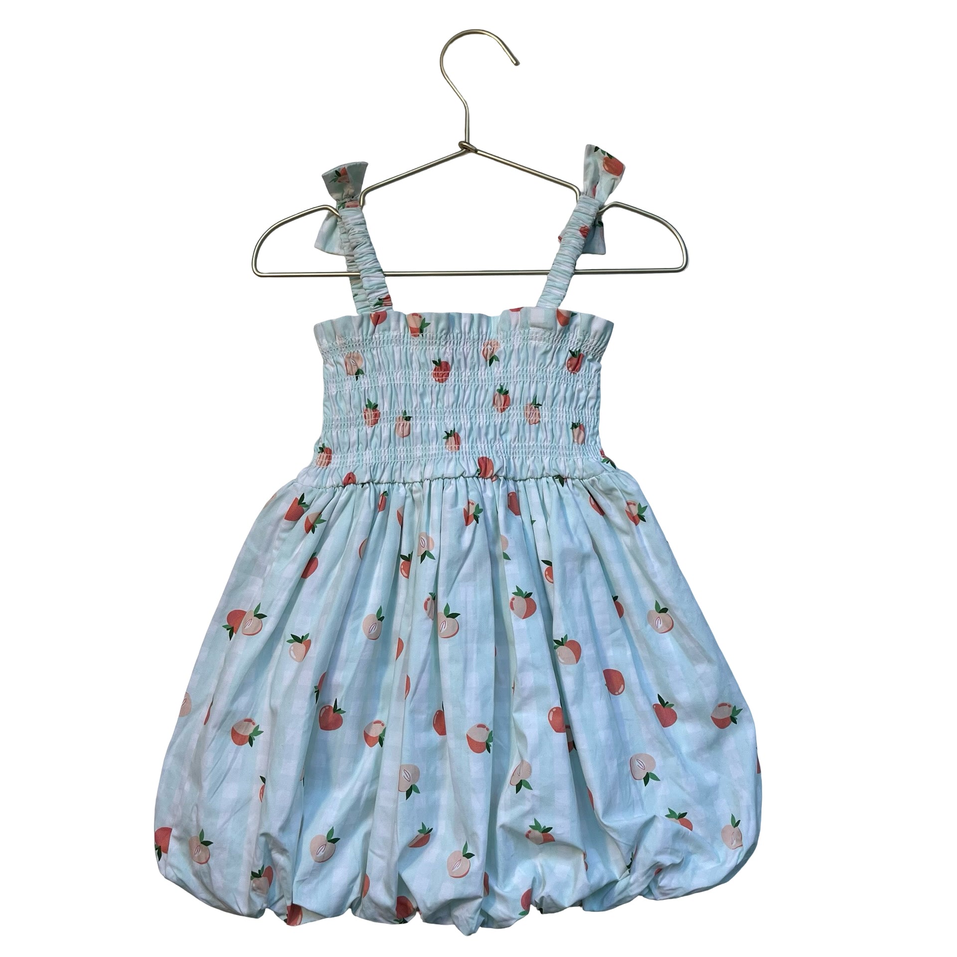 Play Day Mint Green Check & Peach Fruit Print Dress - Size 18-24 Mo