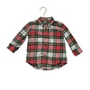 Hatley Ivory, Red, Green Plaid Flannel Button Down Shirt - Size 2