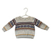 Janie and Jack Oatmeal & Multi-Color Fair Isle Sweater - Size 6-12 Mo