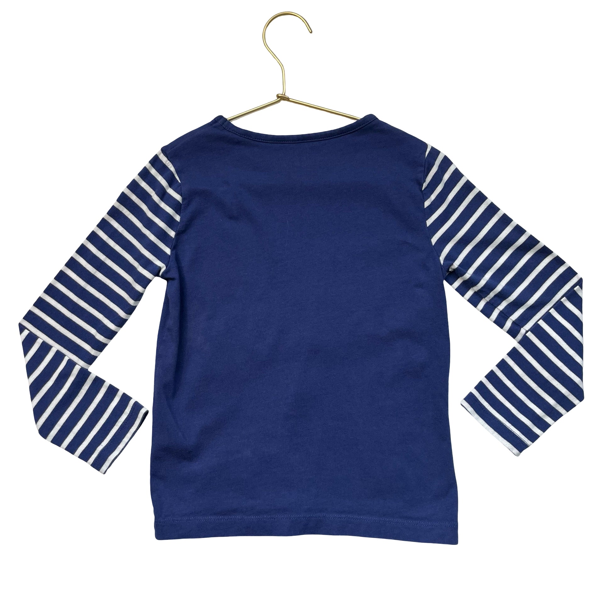 Mini Boden Navy Hedgehog Witch Broom Applique Shirt - Size 6-7Y