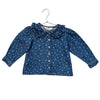H&M Denim Flower Print Button Down Blouse - Size 5T
