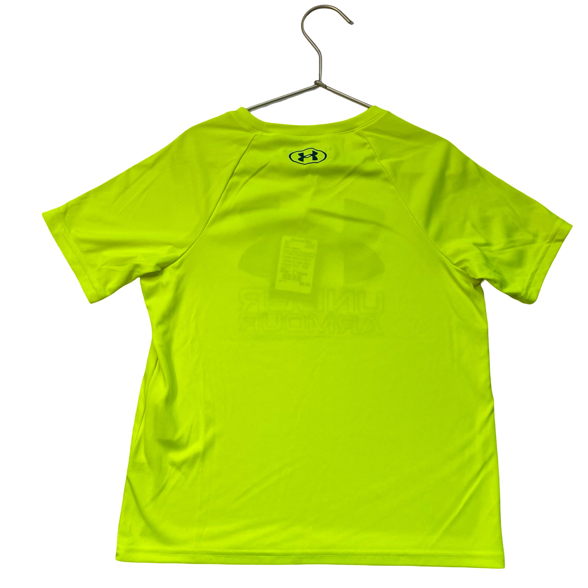 Under Armour Neon Yellow & Teal Logo Athletic Shirt - Size YXS 7